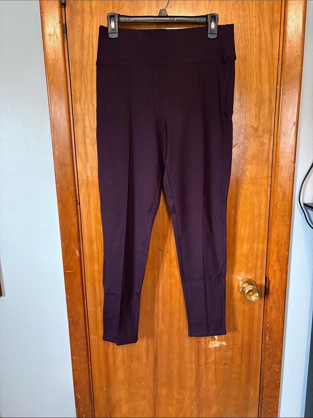 NWOT Nine West Classic High-Waist Plum Ponte Pants for Women - Size L